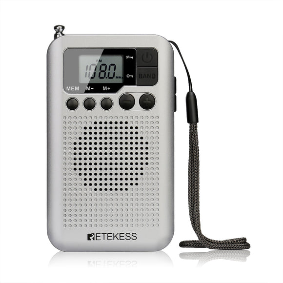 Retekess TR106 Portable FM AM Radio 87-108 MHz 520-1710 KHz with LCD Screen Speaker Headphone Jack Alarm Clock