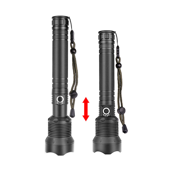 XANES 1287 Zoomable USB Rechargeable LED Flashlight XHP50 Highlight Telescopic Torch 26650 18650