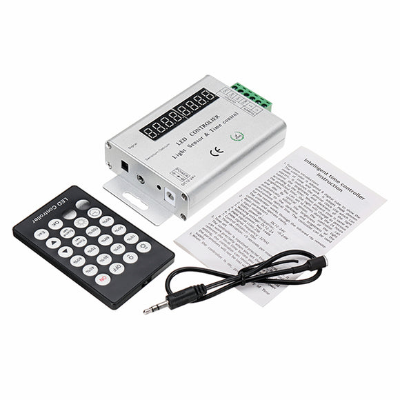 24 Keys 3 Channels Light Sensor Time Programmable Controller for Single Color LED Strip DC12-24V