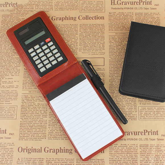 RuiZe Creative Pu Leather Diary A7 Planner Multifunction Pocket Mini Notebook with Calculator