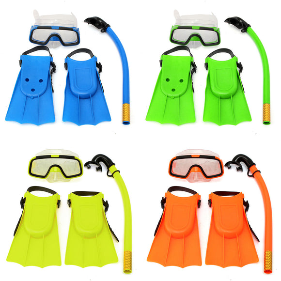 Junior Children Snorkeling Set Diving Mask Goggles Flippers Scuba Swimming Diving Kids Set