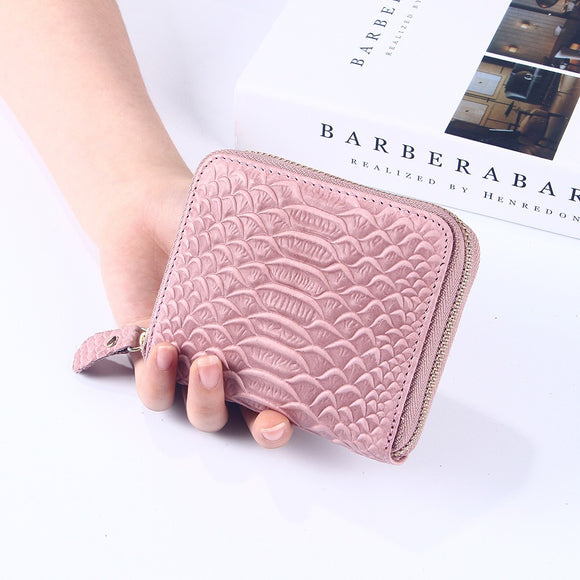 Women Faux Leather Crocodile pattern Card Holder Coin Bag Women Purse