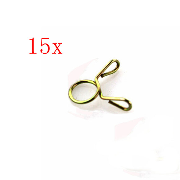 15pcs 7-9mm Fuel Line Hose Tubing Spring Clip Clamp Motorcycle Boat ATVs Scooter