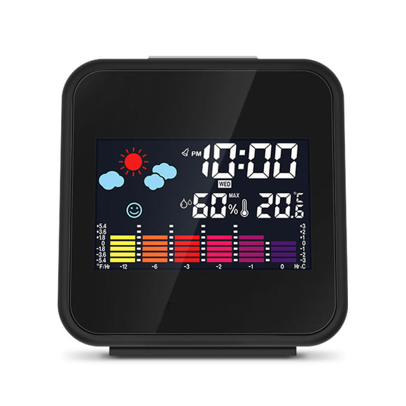 Digital Mini Wireless Color Backlight Weather Station Alarm Clock USB Hygrometer Humidity Thermomete