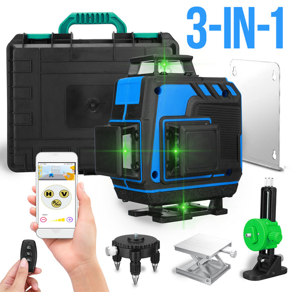 16/12/8 Lines Laser Level Meter 360 Horizontal Vertical Cross Green Light Automatic Self-Leveling Measurement