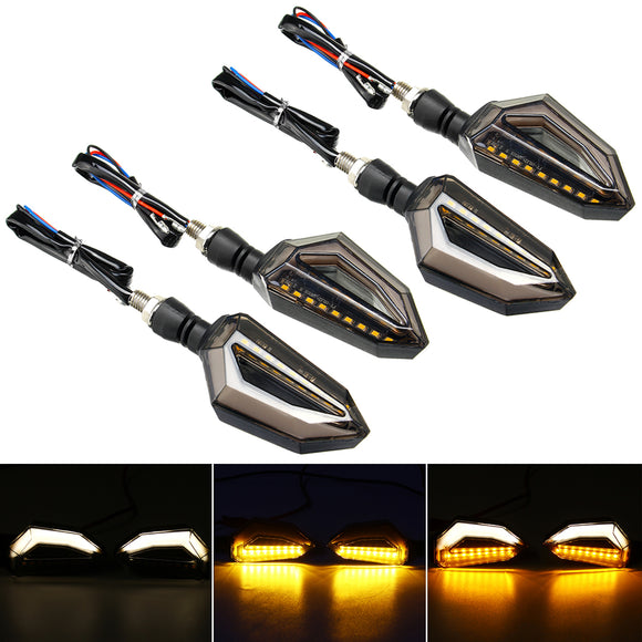 4Pcs 12V Motorcycle Yellow LED Turn Signal Indicator Lights For Kawasaki/Yamaha/BMW/Honda/KTM