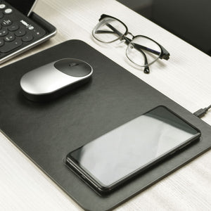 MIIIW Qi Wireless Charger PU Leather Mouse Pad For iPhone Samsung Xiaomi Huawei from xiaomi youpin