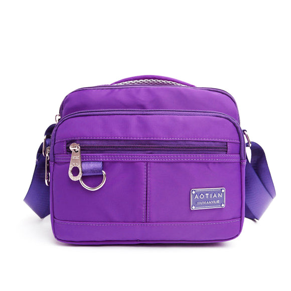 Women Light Weight Nylon Multi Zipper Waterproof Handbags Outdooors Shoulderbags Crossbody Bags
