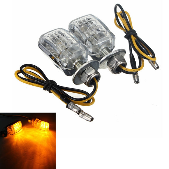 Amber 6 LED Mini Motorcycle Turn Lights Blinker Indicator