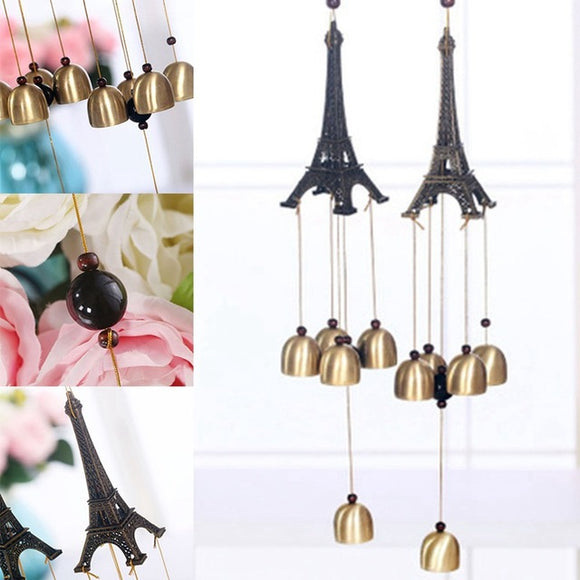 Vintage Eiffel Tower Wind Bells Landscape Metal Hanging Wind Chimes Yard Church Home Decorations