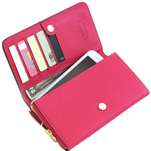 Women Candy Color Hasp Long Wallet Girls Credit Card Holder Phone Bags Case