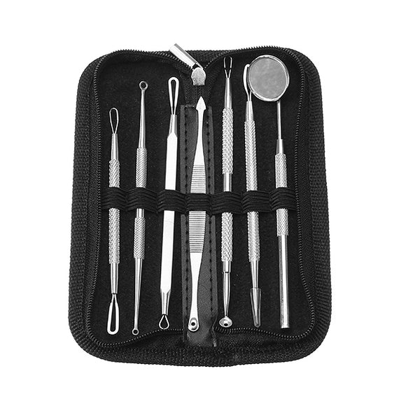 Y.F.M 7Pcs Stainless Steel Multipurpose Blackhead Acne Comedones Remover Extractor Tool Set Kit