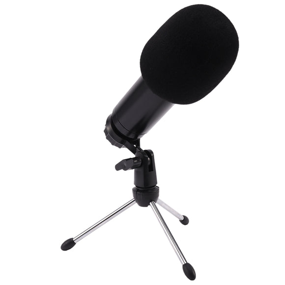 HZM&C BM-750USB Professional Universal HD Live Streaming USB Condenser Wired Microphone with Sound Card Tripod Stand for Samsung PC Laptop