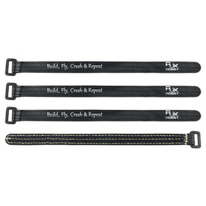 4pcs RJX HOBBY 150-300mm Magic Tap Battery Strap Black Red Color for RC Model