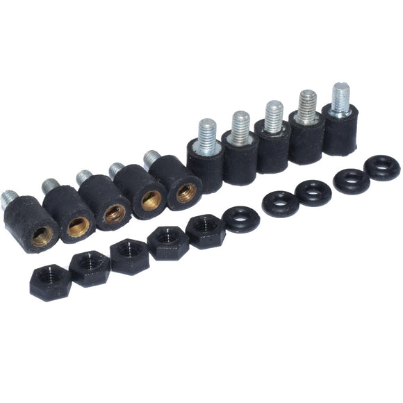 AuroraRC 10 PCS M3X7+5 Anti-vibration Fixing Screw+5 PCS Nylon Screw Nut+5 PCS Rubber Ring for RC Drone