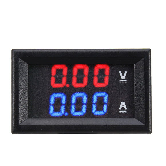 Dual Red Blue LED Digital Voltmeter Ammeter Panel Volt Gauge Meter
