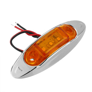 10Pcs Yellow 3LED 24V Side Marker Indicator Light Clearance Lamp Truck Trailer Lorry Van