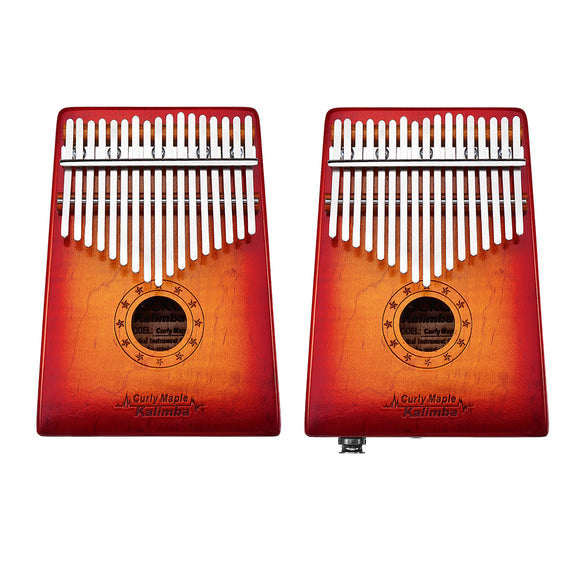 GECKO MC-S 17 Keys Kalimba Curly maple wood Thumb Piano Finger With Tune Hammer Carry Bag