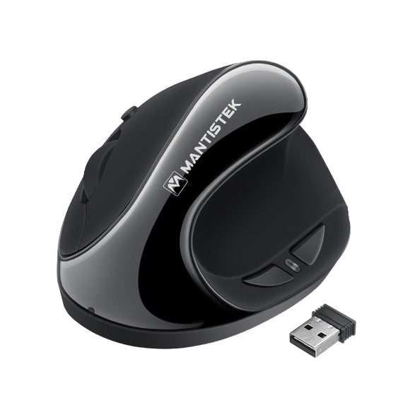 MantisTek VM1 1600DPI Adjustable 6 Buttons 2.4GHz Wireless Ergonomic Vertical Mouse