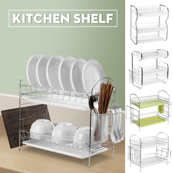 Kitchen Dish Plate Bowl Cup Drying Rack Dishes Holder Drainer Nonslip Shelf