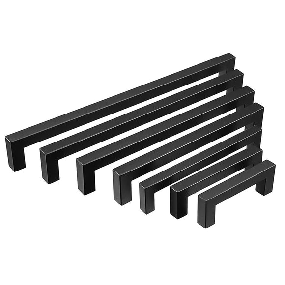 12x12mm Black Hollow Square Stainless Steel Door Handles Drawer Pull For Cupboard Cabinet