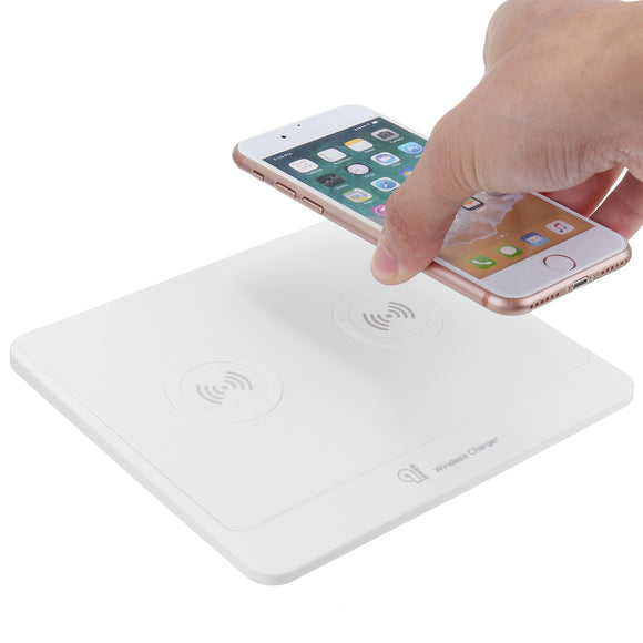 Dual Transmitter Qi Wireless Charger Dock Charging Pad Stand Station for Phone X Samsung S8