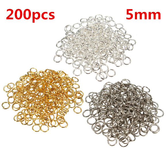 200pcs 5mm Jump Rings Open Connecctors Circle Metal Findings DIY Accessories