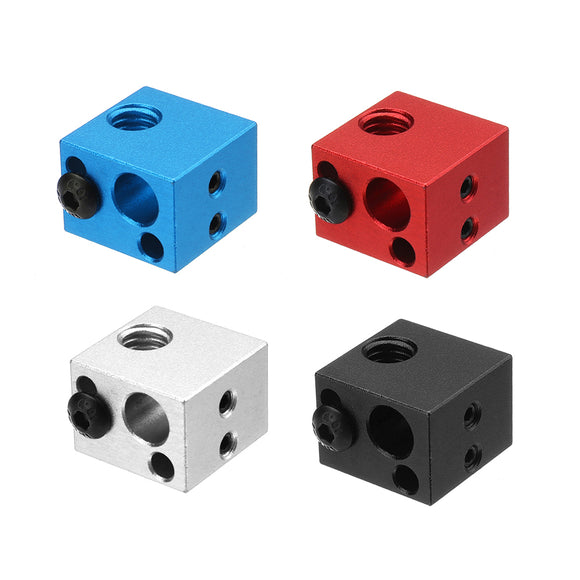 16*16*12mm Aluminium Hot End Heating Block Support Various Thermistors For 3D Printer Extruder