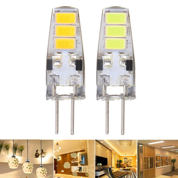 10X G4 2W SMD5733 6LEDs Pure White Warm White Silicone Light Bulb DC12V