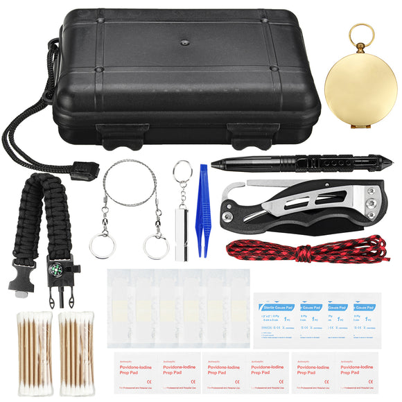 Emergency Survival Tools Kit Multi-Tools for Camping Hiking Hunting First Aid Supplies Survival Gear