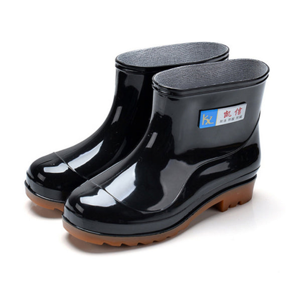 Men Rain Boots Casual Non-Slip Breathable Waterproof Outdoor Slip on Ankle Boots