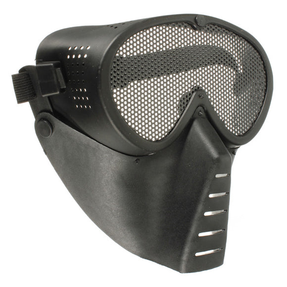 Airsoft Games Full Face Mask Nose Eyes Protector Safety Mesh Guard