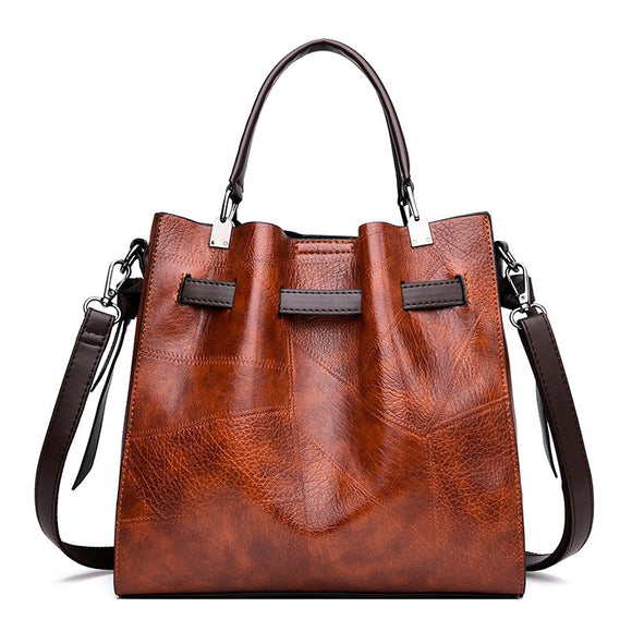 Oil Wax Vintage Handbag Crossbody Bag For Women
