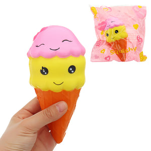 Smile Ice Cream Squishy 16*7.5CMSlow Rising With Packaging Collection Gift Soft Toy