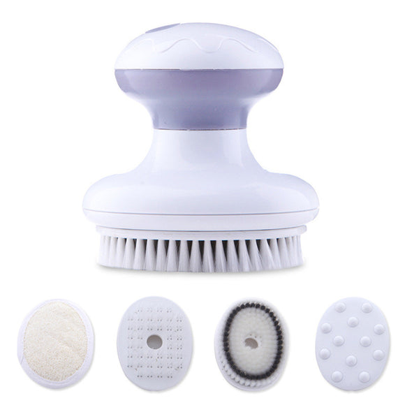 4 IN 1 Electric Bath Cleaning Brush Vibration Face Body Cleaning Massager Waterproof SPA Bath Brush