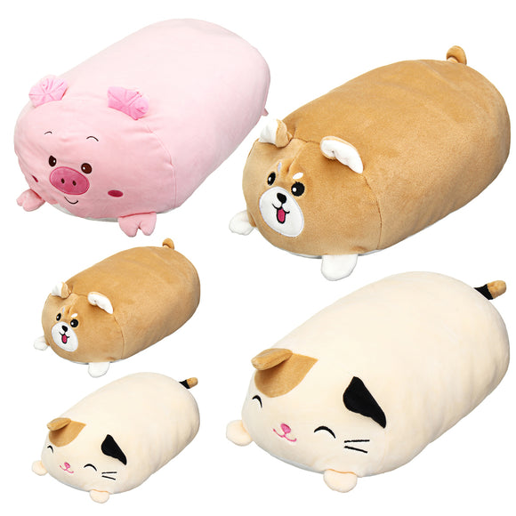 30/60cm Chubby Cute Soft Animal Cartoon Cushion Stuffed Plush Toy Stuffed Puppy Kitty Pillow