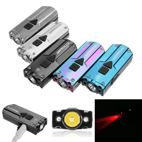 Astrolux K1 XP-G3+365nm UV+Red LED 350LM New Driver USB Stainless Steel Mini LED Keychain Light
