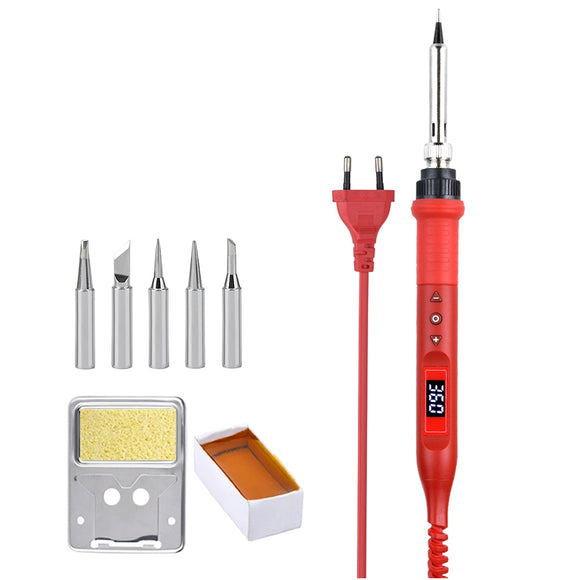 JCD 908U Electric Soldering Iron Tool Kits 100W 220V/110V LCD Lighting Soldeing Station Adjustable Temperature with Solder Tips Holder