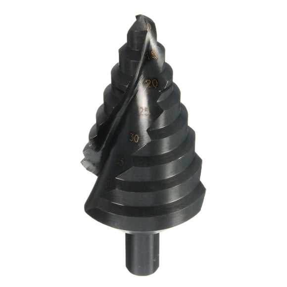 10-45mm HSS Spiral Grooved Step Drill Bit  Nitriding Black Groove Core  Hole Cutter Bit