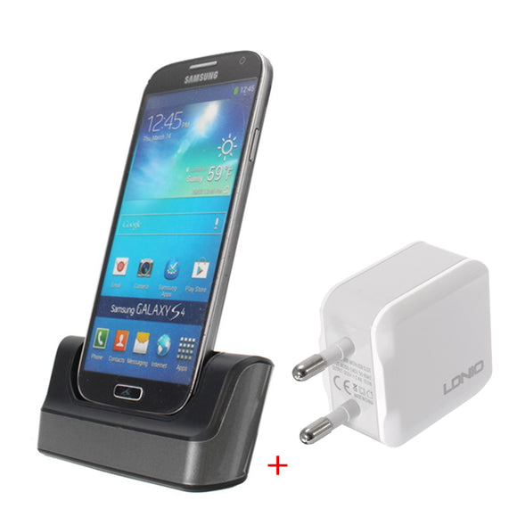 Sync Data Charging Dock Cradle Stand Adapter + LDNIO EU Charger for Mobile Phone
