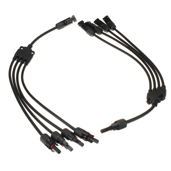 1 Pair Y Branch Five-Way MC4 Solar Panel Adaptor Cable Connector 1 to 4 Wire