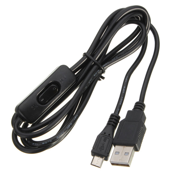 1.5m Micro USB Power Supply Charging Cable With ON/OFF Switch For Raspberry Pi
