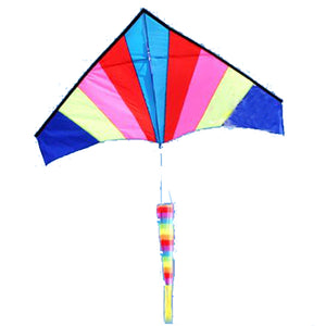 Outdoor Multicolor Nylon Triangle Flying Kite With 100M Line