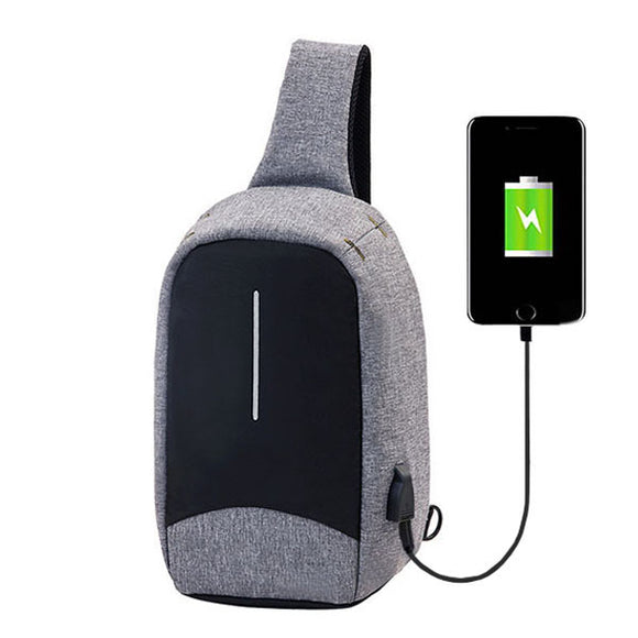 Men External USB Charging Function Sling Bag Water Repellent Anti Theft Crossboby Bag for 9.7 Ipad