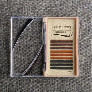 Mixed Color Eyebrow Extensions Natural Individual Curl Charm False Eyelashes