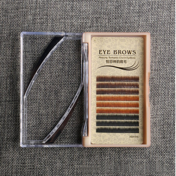 Mixed Color Eyebrow Extensions Natural Individual Curl Charm False Eyelashes