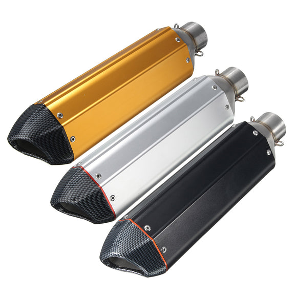 38-51mm Universal Motorcycle Carbon Fiber Exhaust Muffler Pipe