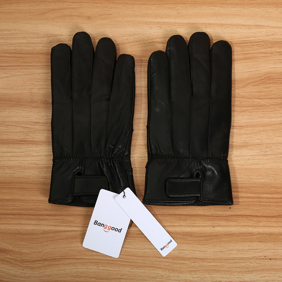 Bang good Leather Full Finger Gloves Winter Warm Motorcycle Driving