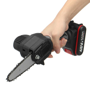 21V 4 Rechargeable Electric Chain Saw Cordless Portable Woodworking Wood Cutter"