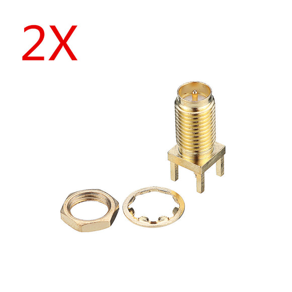 2pcs 50 Golden SMA-KWE to RP-SMA Female RF Connector Adapter Straight for RC Drone